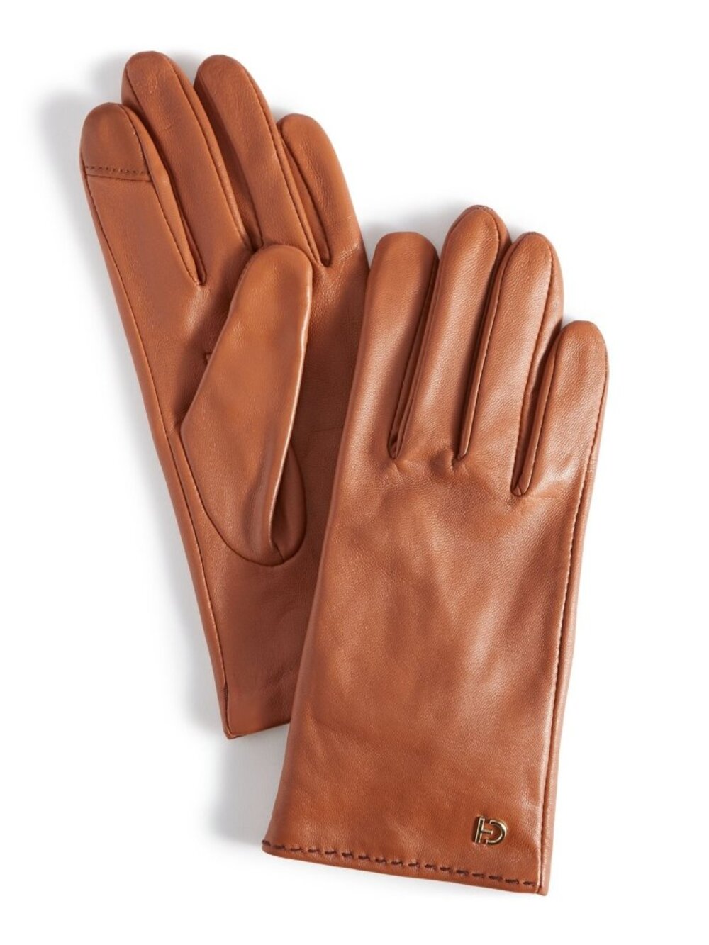 NWT Cole Haan Leather Studs Gloves Bristish Tan Womens Size Medium